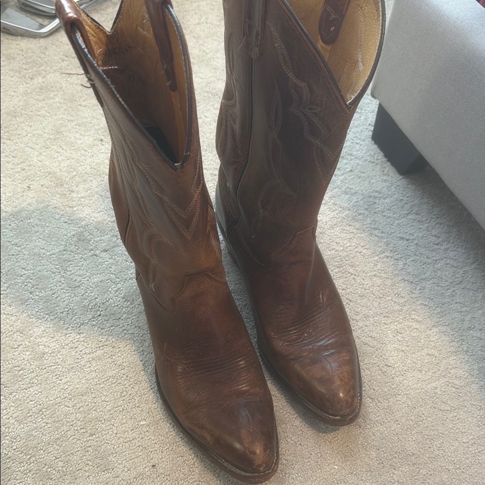 Men's Brown Leather Cowboy Boots
